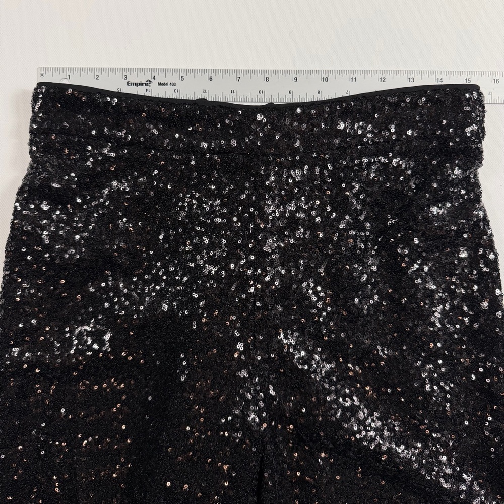 Banana Republic Glam Black Sequin Wide-Leg Pants M NWT Cocktail Glam Disco - Picture 11 of 13